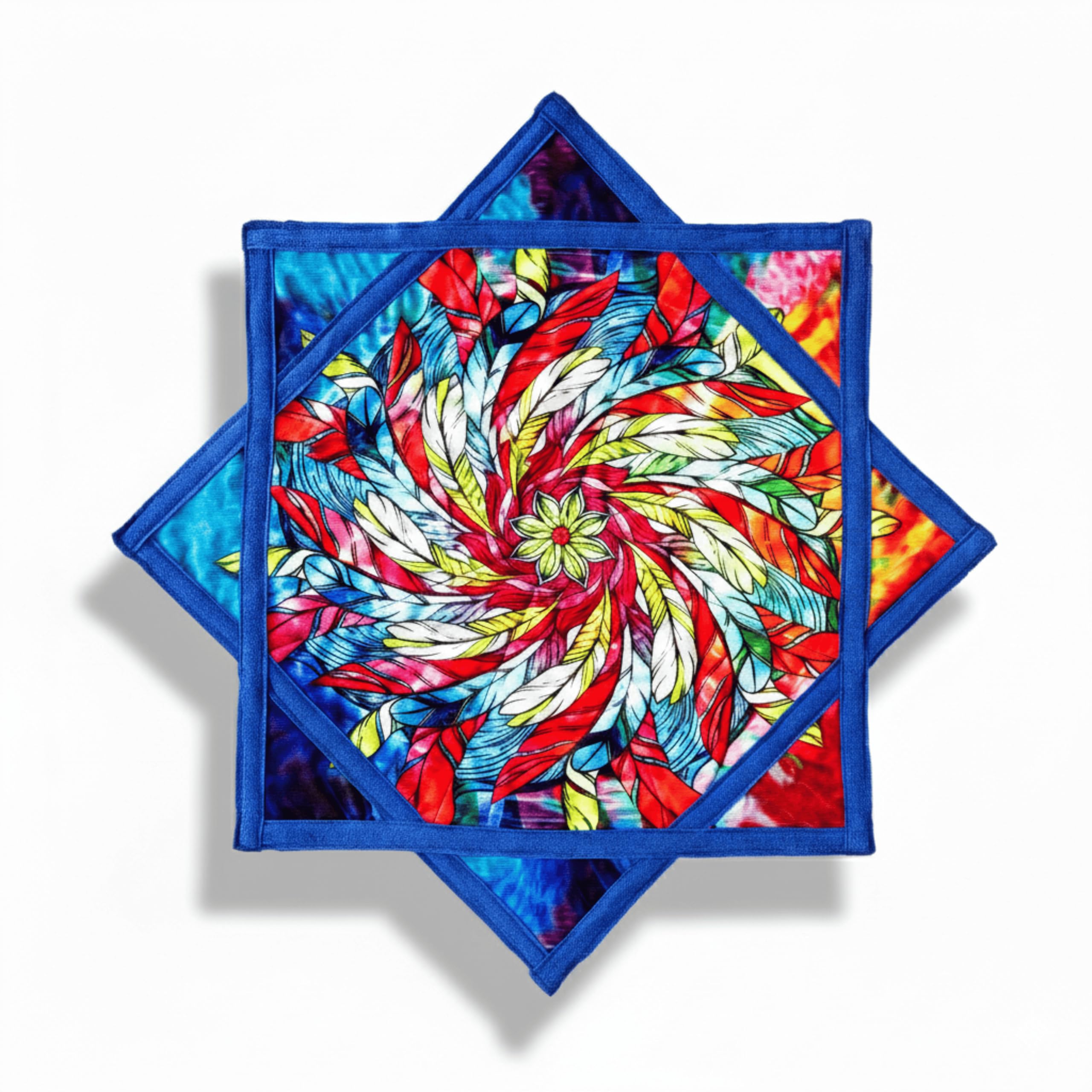 24" Lightweight Flow Star | Flowstar Spinning Cloth Toy for Beginners | Easy to Spin & Do Tricks | Fun & Challenging Flow Toy for Juggling, EDM, Festival, Club, Party, Dance (Psychedelic Feathers)