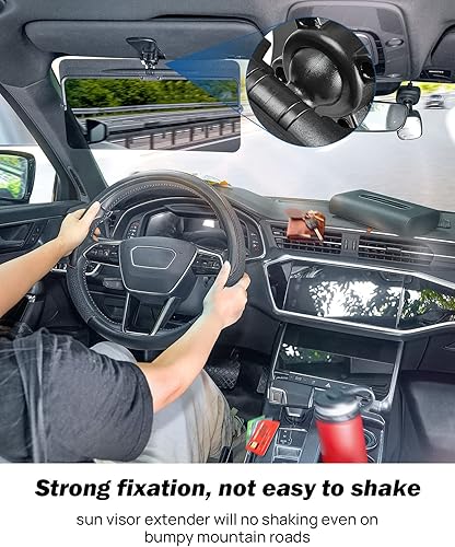 Miniatura 19 de JOYTUTUS Visera solar para SUV, paquete de 2 extensores polarizados para camión, extensión universal UV400 para visera de automóvil, antirreflejos
