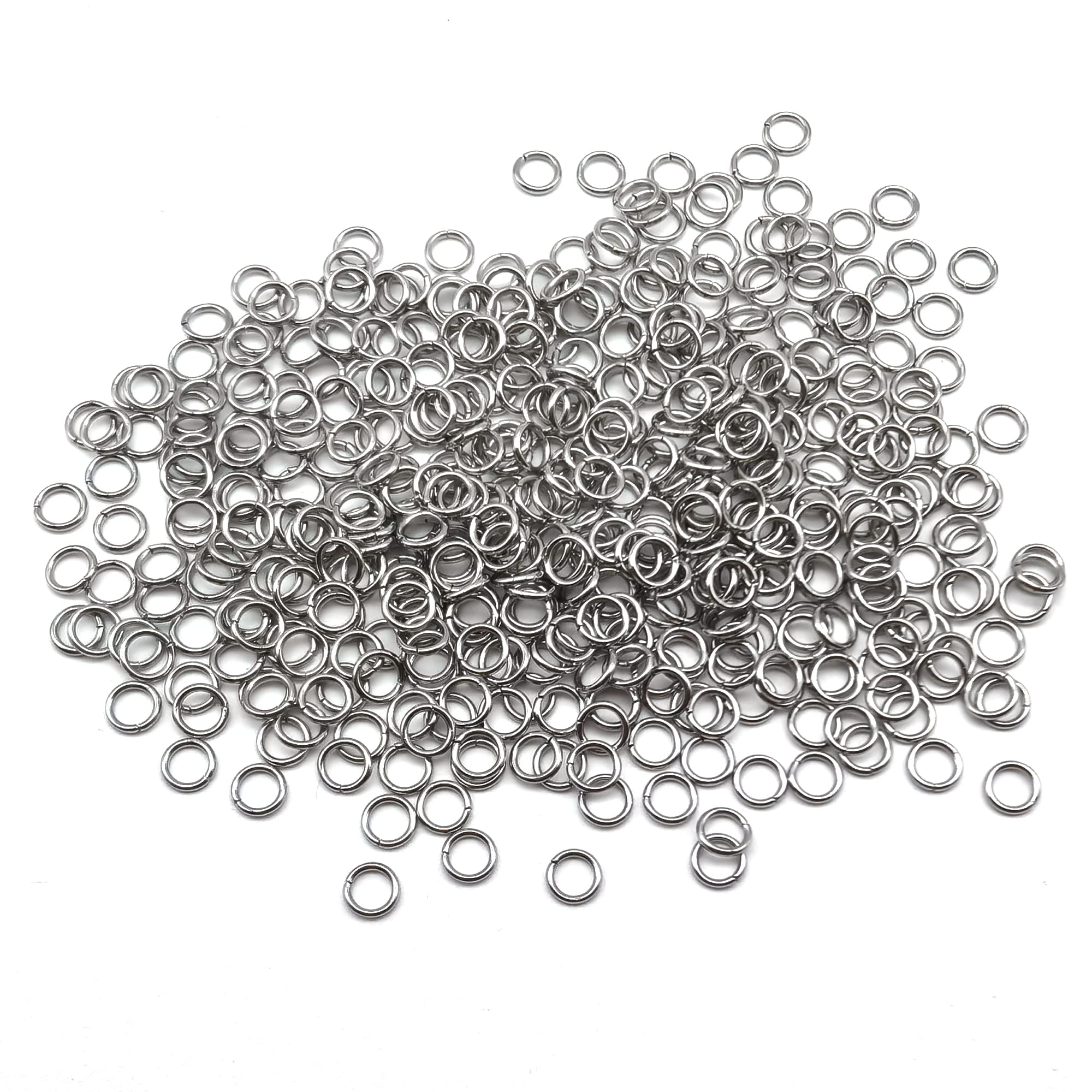 2000Pcs 6mm Stainless Steel Jump Rings 18 Gauge Metal O Rings Close but Unsoldered Single Loop Connector Rings for Jewelry Necklaces Bracelet Earrings Keychain DIY Making