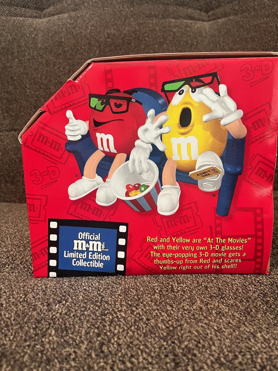 M&M's Candy Dispenser At the Movies with 3D Glasses Collectible