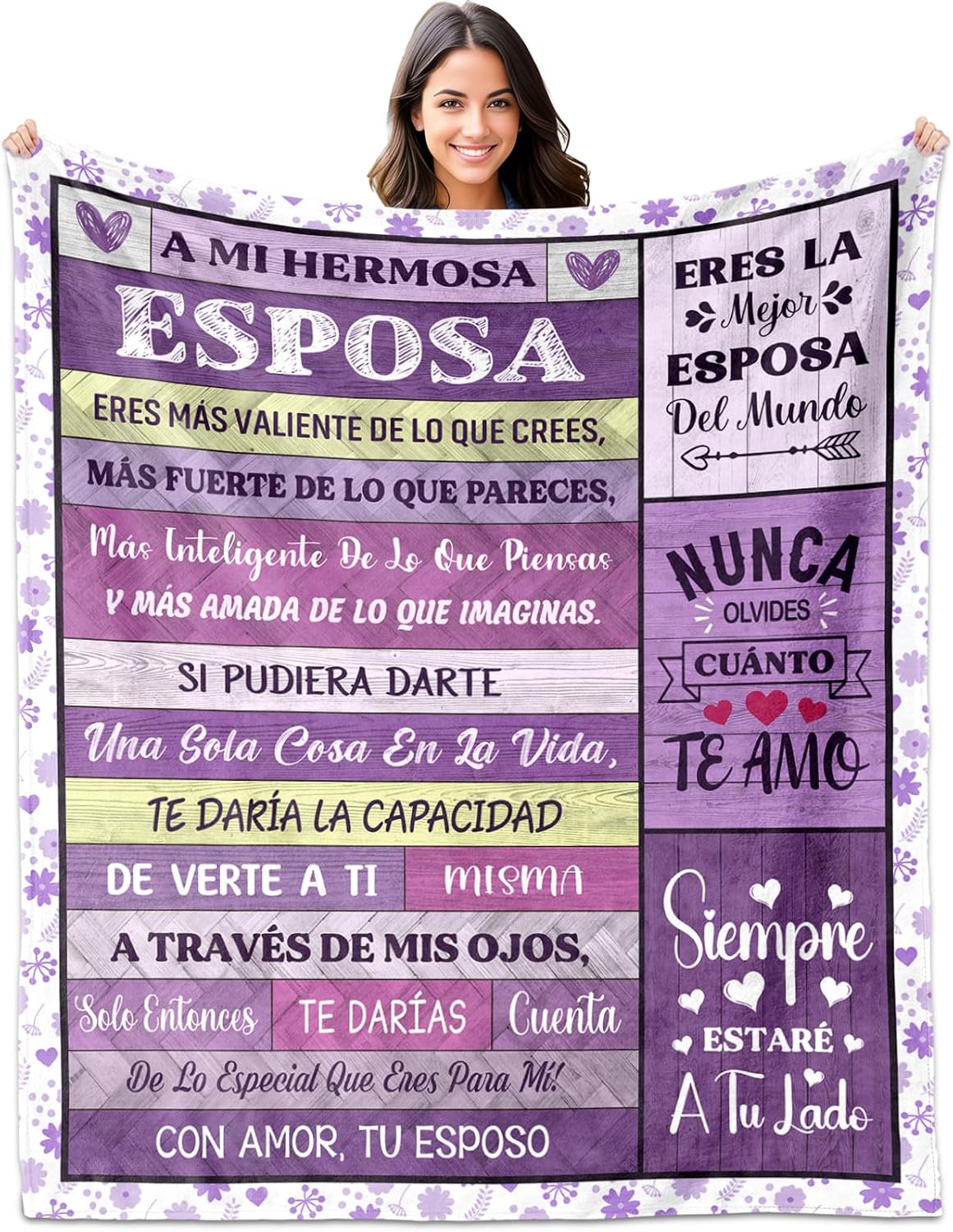 Regalos para Mamá en Español, Regalos para Mama Cumpleaños, Mamá Blanket 60"X50", Birthday Gifts for Mom in Spanish, Mom Gifts from Daughter Son