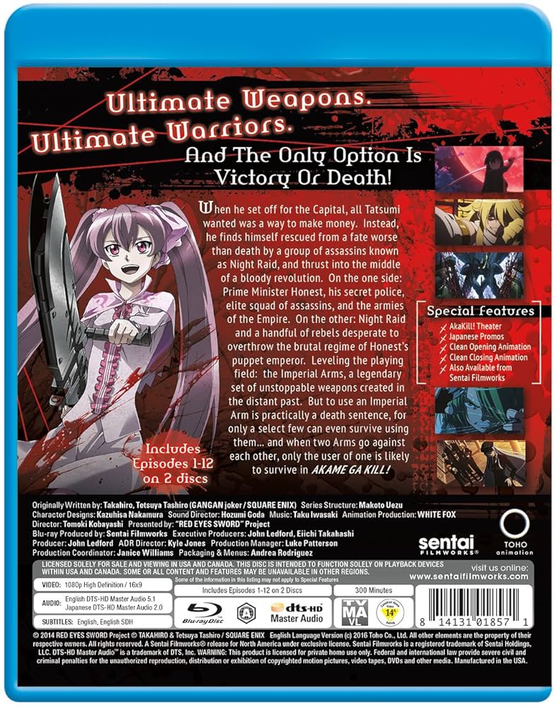 Akame Ga Kill: Collection 1 [Blu-ray]: Amazon.ca: Soma Saito