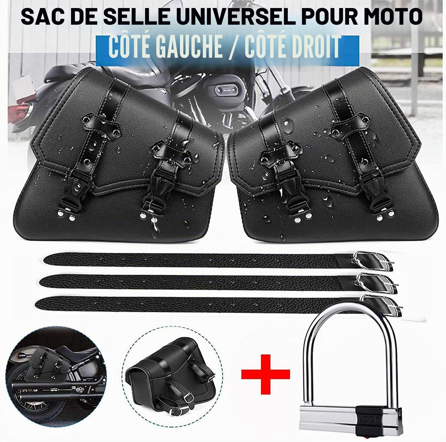Sacoches Vintage pour Moto sacoches de Selle imperméables universelles en PU pour Scooter pour Honda pour Suzuki pour Yamaha pour HD Street Sportster