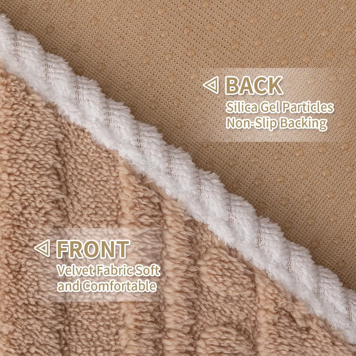 Boho Couch Cover Non Slip Sofa Cover Washable for Dogs, Sectional Couch Covers Soft, Plush Sofa Slipcover Furniture Protector Covers for L Shaped(Khaki, 36"x 94")