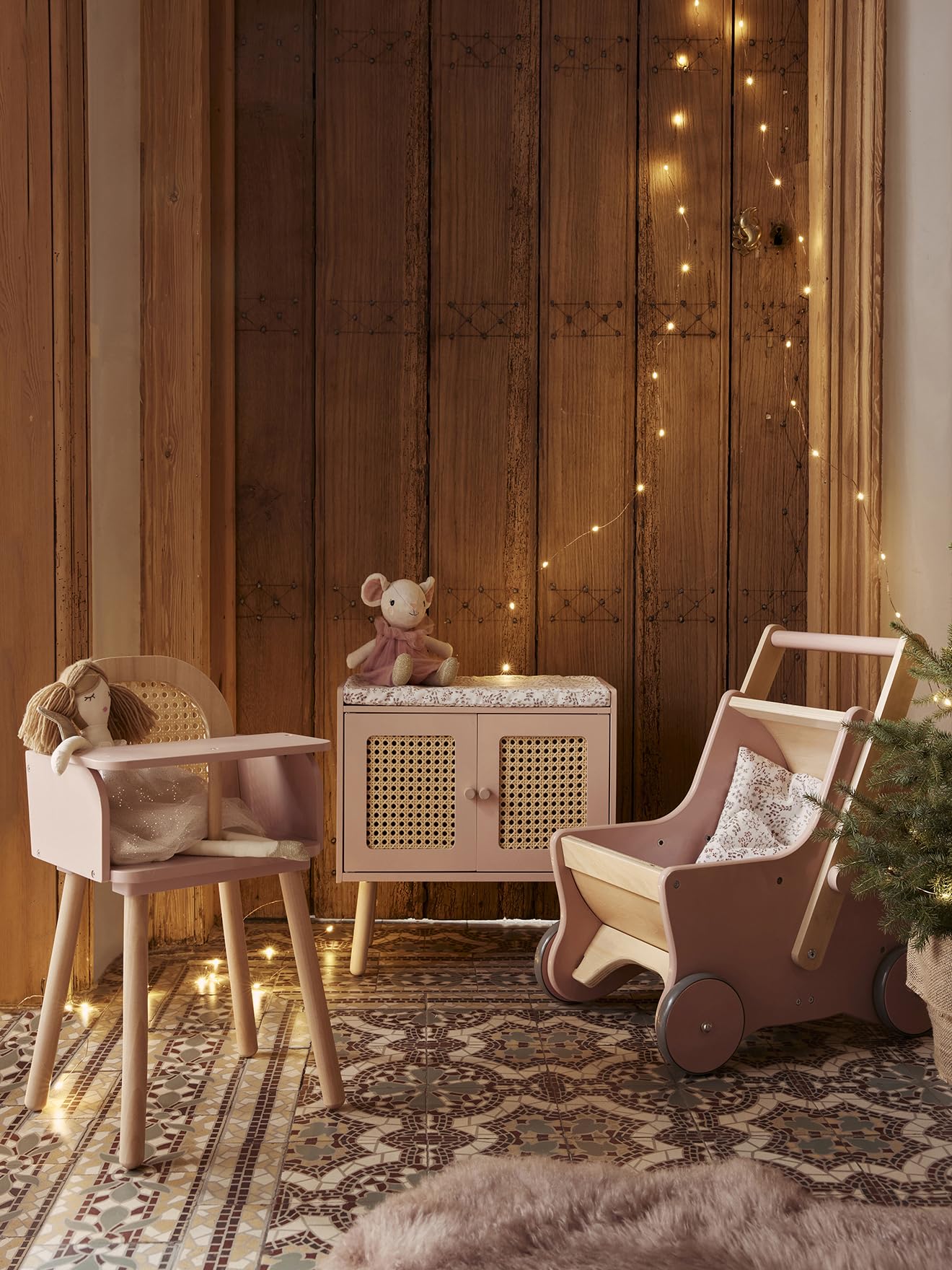 VERTBAUDET Chaise Haute en cannage et Bois Multicolore TU
