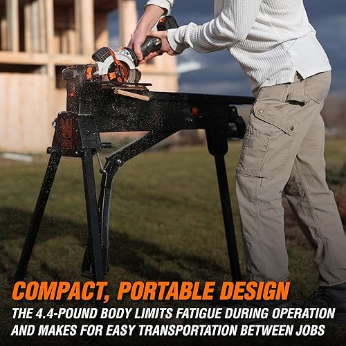 Miniatura 3 de WEN Mini sierra circular inalámbrica de 20 V máx. de 4-12 pulgadas con batería de 2.0 Ah y cargador (20604)