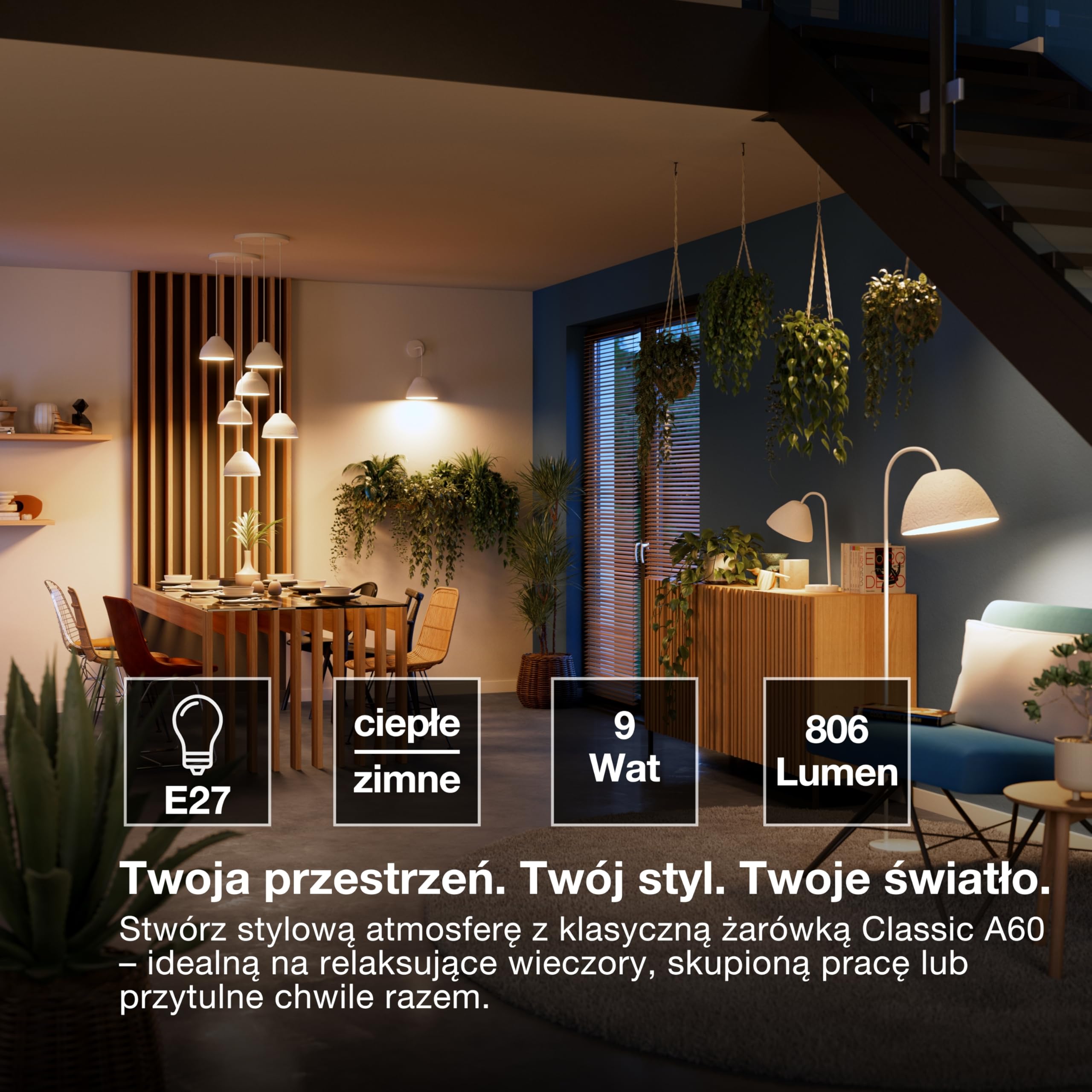OSRAM Żarówka SMART LED A60, kształt żarówki E27, 9 W ZigBee 3.0, regulowana barwa biała 2700–6500 K, ściemnialna, Alexa, Asystent Google,4-Pack