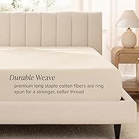 Vista 83 de Bare Home 100% Organic Cotton Sateen Fitted Sheet - Smooth Sateen Weave - Breathable & Cooling - Hotel Luxury - Durable Fitted Sheet - Deep Pocket