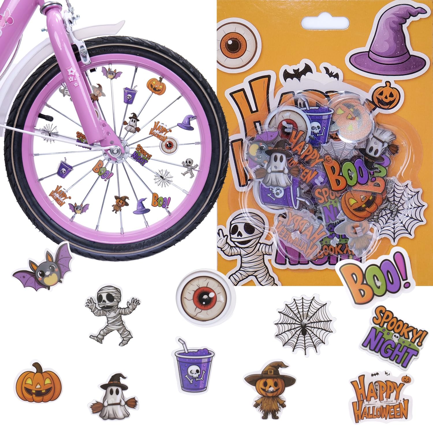 Bike Spoke Decorations - Flowers & Butterflies -8 Bike Spoke Decorations - Flowers & Butterflies -8