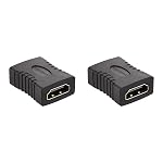 Amazon Basics HDMI Adaptateur coupleur femelle à femelle (2 Boîte), 29 x 22mm, noir