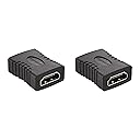 Amazon Basics HDMI Female to Female Coupler Adapter for 4K@60Hz Video (2 Pack), 29 x 22mm, Black