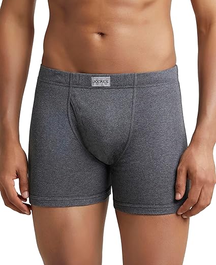 Jockey 8008 Men’s Super Combed Cotton Rib Solid Boxer Brief with Ultrasoft Concealed Waistband (Pack of 2)