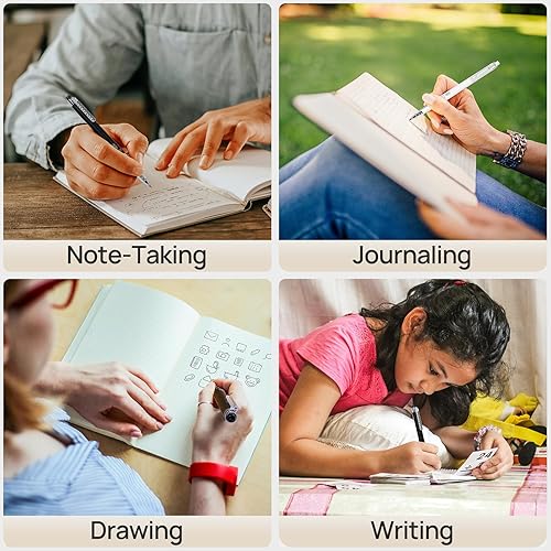 Miniatura 6 de Bolígrafos de Gel Retráctiles, Estilo Japonés, Punta Ultra Fina de 0.28mm, Tinta de Gel Negra de Secado Rápido, Escritura Precisa y Suave, Paquete