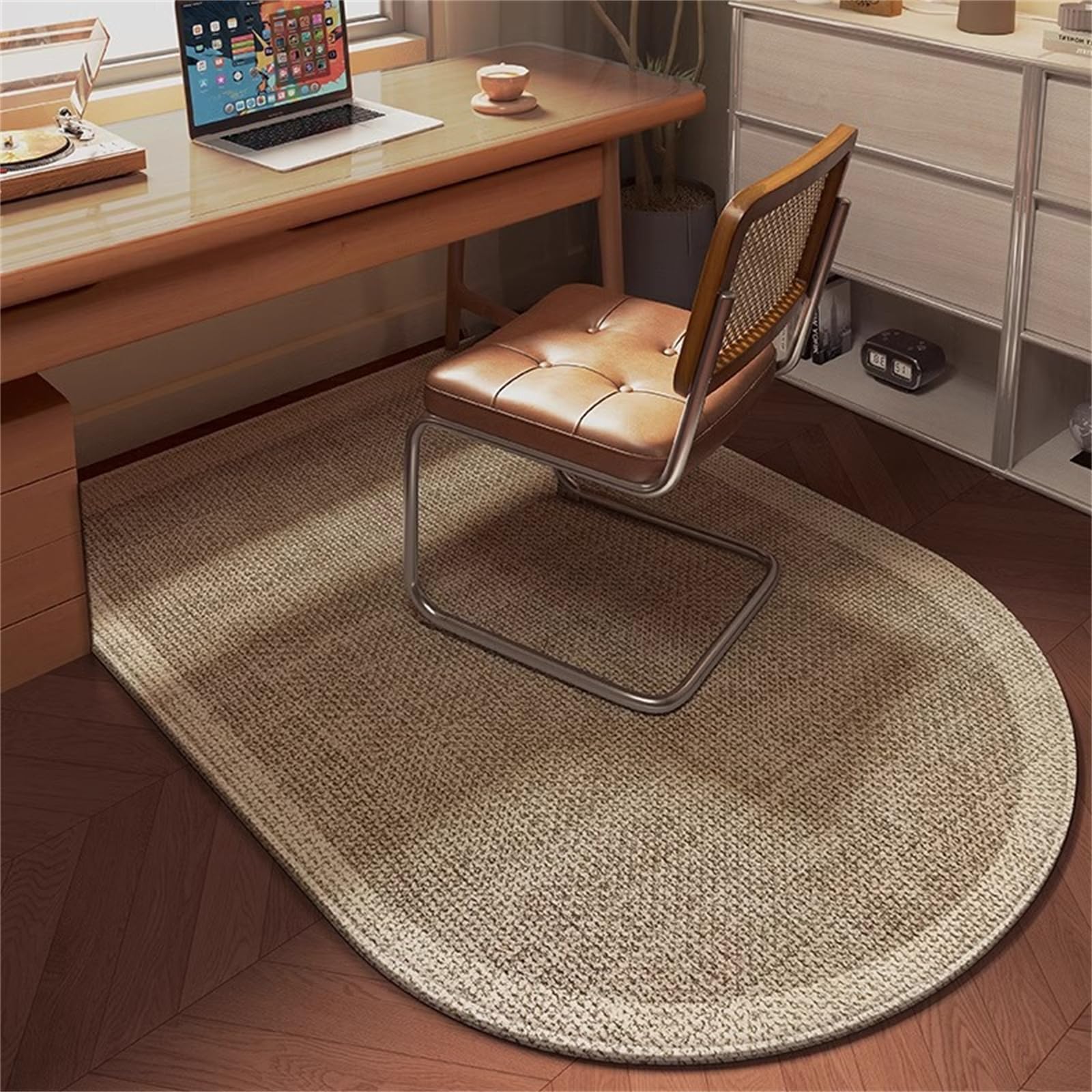 Highdi Simple Modern Office Chair Mat,Office Chair Mat for Carpet for Hardwood & Tile Floor,Scratch Resistant Non-Slip Floor Rug, Desk Chair Carpet for Home Office (Beige,60x90cm) — image 1