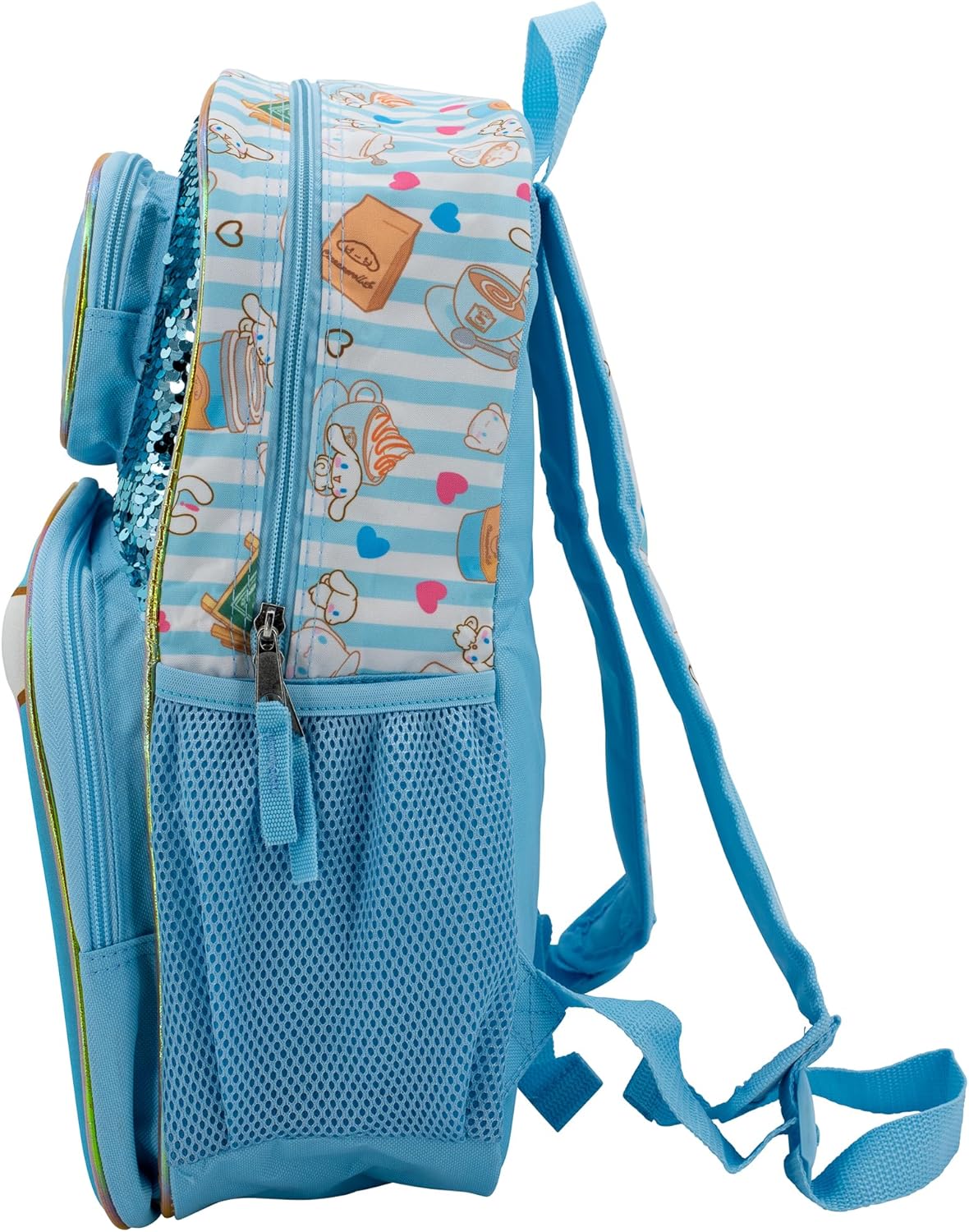 AI ACCESSORY INNOVATIONS Sanrio’s Hello Kitty Backpack for Girls, 16 Inch Cinnamoroll, Kawaii School Bag with Flip Sequins & 3D Molded Front Pocket, Blue - Image 4