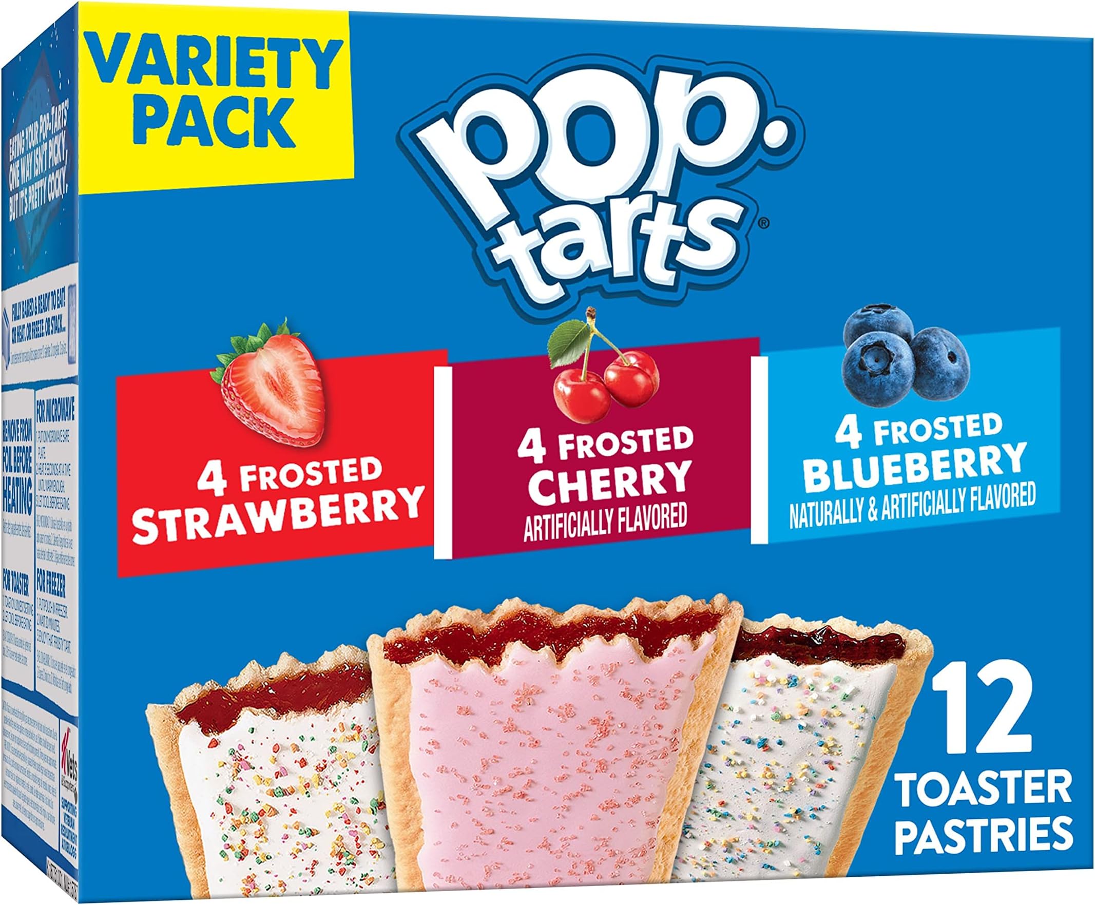 Pop-Tarts Toaster Pastries Variety Pack, Breakfast Foods, Baked in the USA, 20.3oz Box (12 Toaster Pastries)