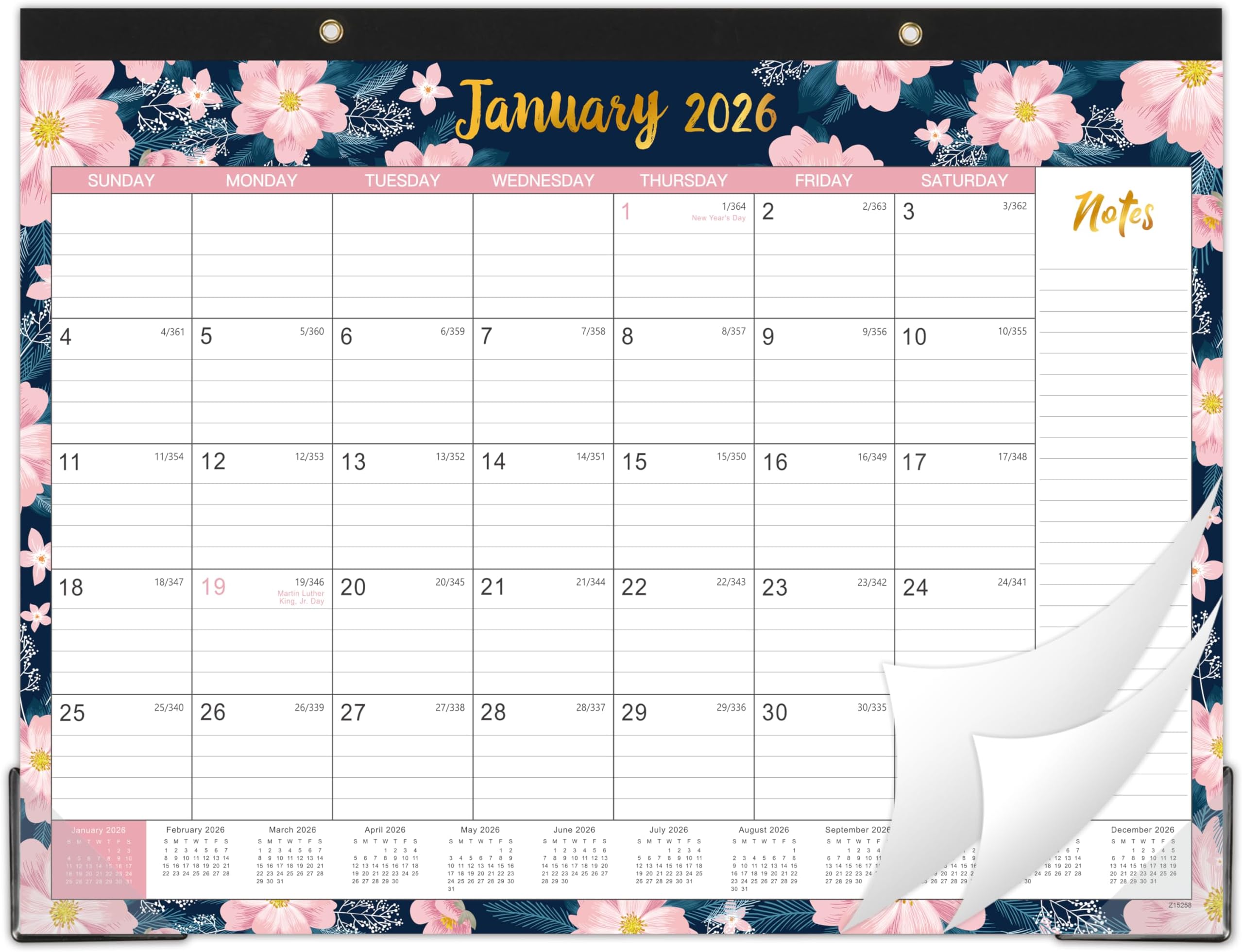 2026 Desk Calendar - Calendar 2026 from JAN 2026 - DEC 2026, 12 Months Calendar, 11.5" x 14.6", Ruled Blocks, Best Calendar for Planning