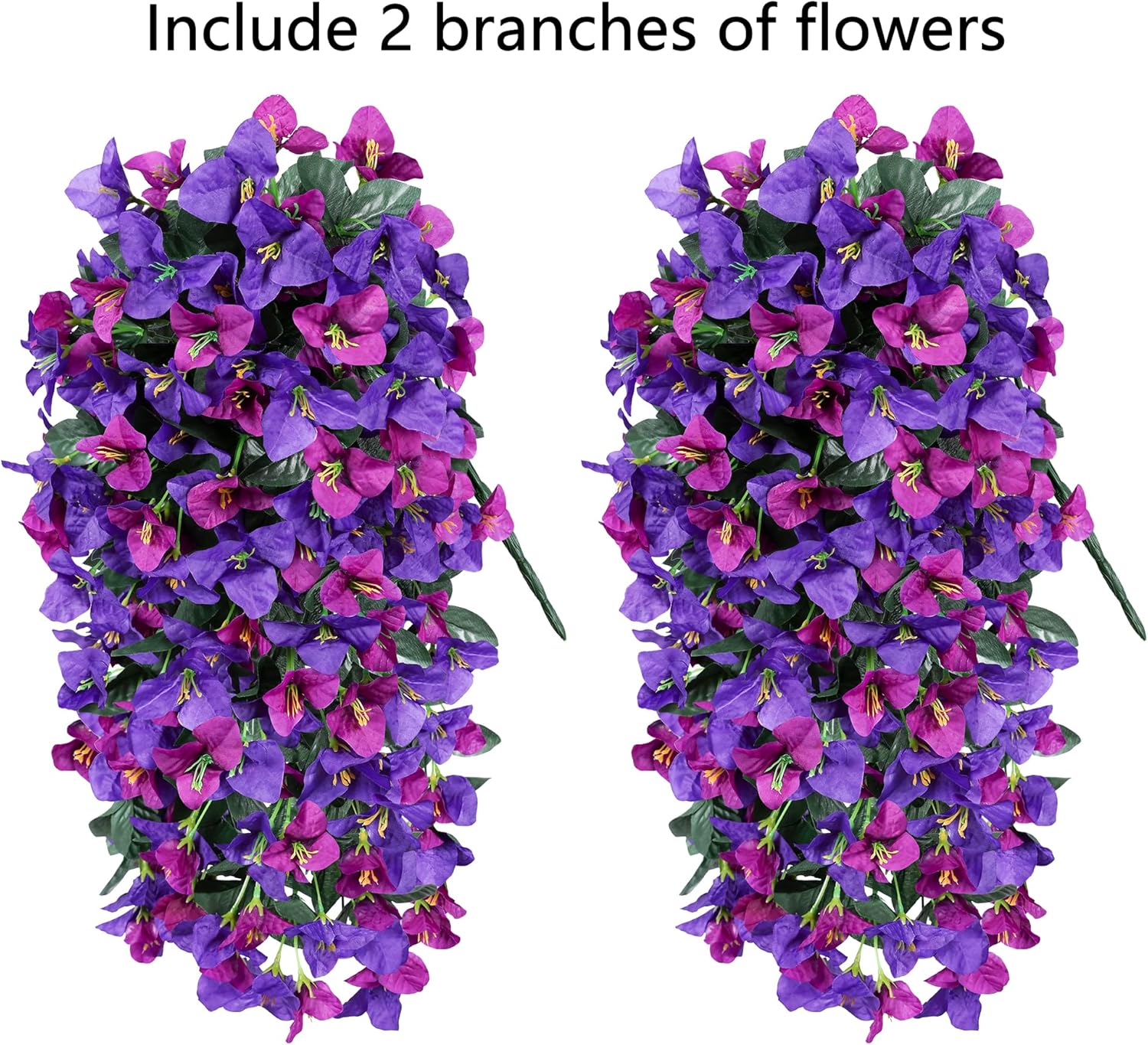 Faux Bougainvillea Artificial Flowers Plants for Outdoors Outside Decoration, 2pcs Fake Flowers Silk Long Trailing Vines UV Resistant Realistic for Front Door Porch Planter Urn Patio Balcony Yard, Mix - Image 4