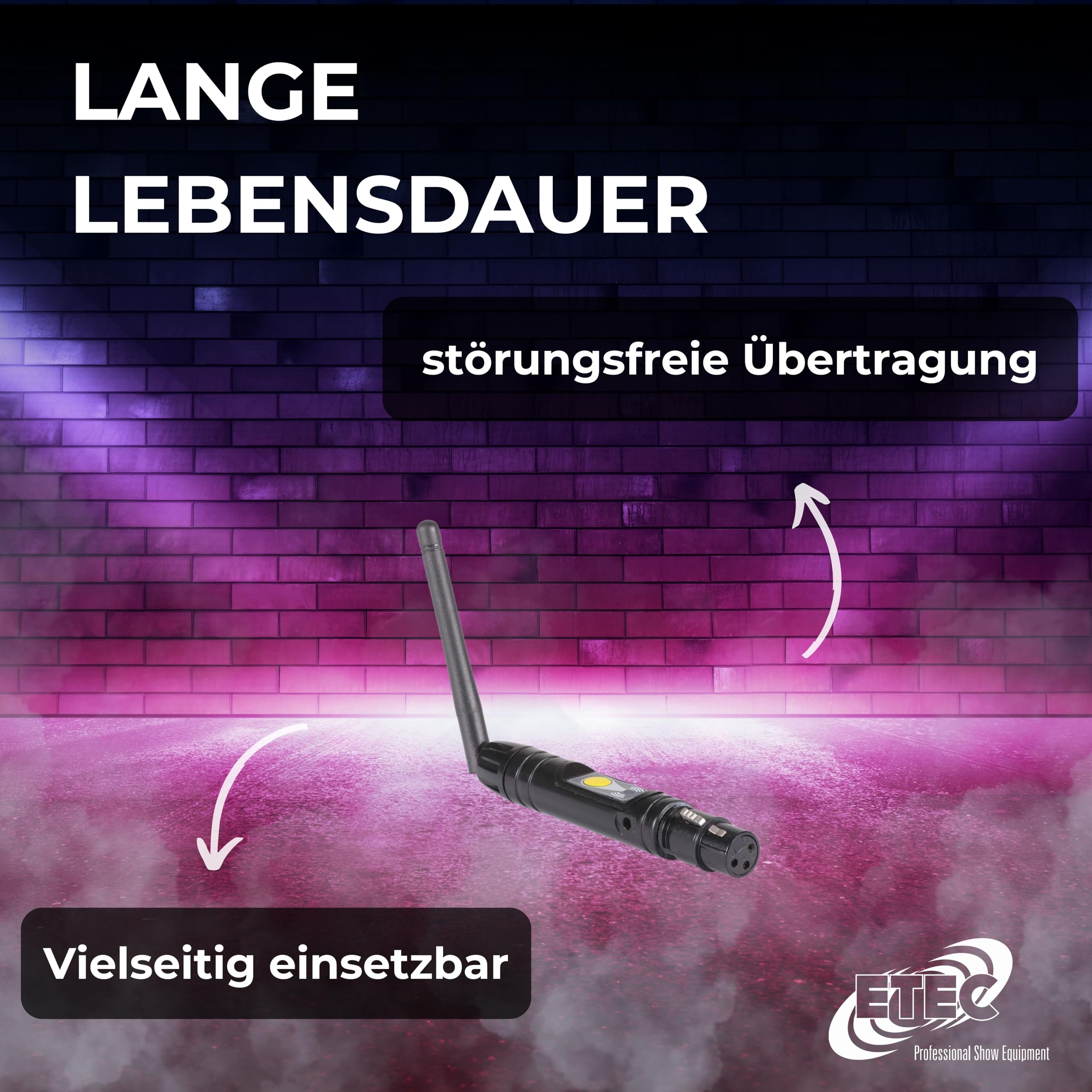 ETEC Professional Set 2x Wireless 2.4G Funk WLAN DMX Sender Empfänger Adapter WiFi kabellos drahtloser Transmitter & Receiver DJ Club Disco Party Veranstaltung Bühnenbeleuchtung Farbmischung
