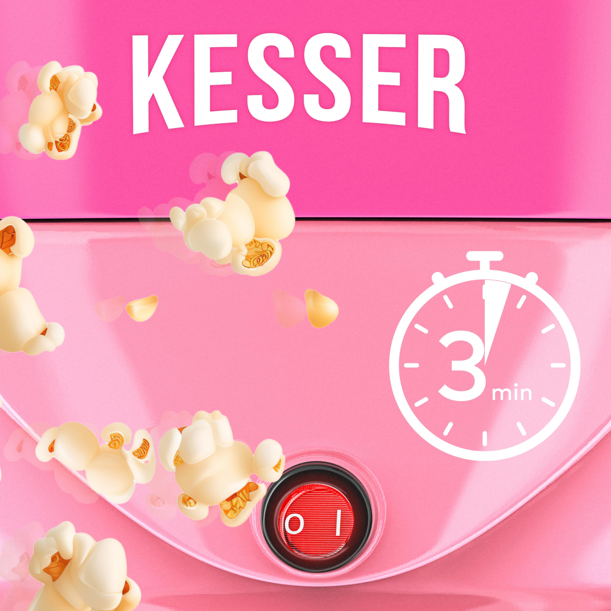 KESSER® Macchina Popcorn 800W | Popcorn Maker 5,5l con coperchio con rivestimento antiaderente e ciotola di servizio | incl. superficie di riscaldamento rimovibile e tazza per popcorn, 26849_mfn