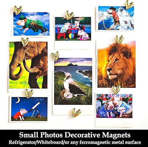 Miniatura 42 de 20 imanes dorados para refrigerador, lindo corazón de amor, imanes decorativos plateados para nevera, juego de imanes de cocina para el hogar