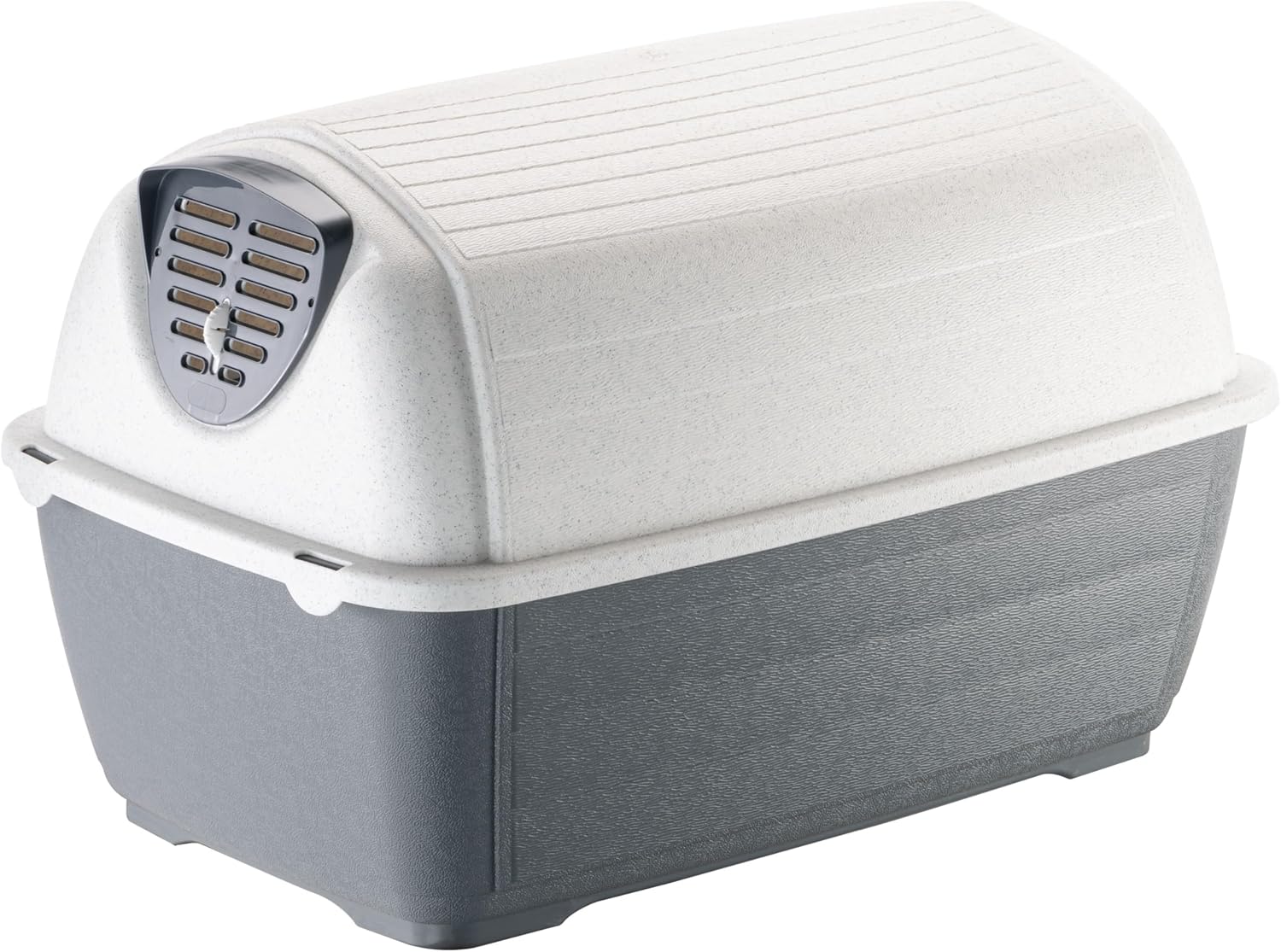 Ferplast Outdoor Dog Kennel Kenny MINI Dog House Made of Impact and UV-Resistant thermoplastic Resin, Liquid Drain System, Ventilation Grill, Can be dismantled for Cleaning, 40 x 66 x h 40 cm