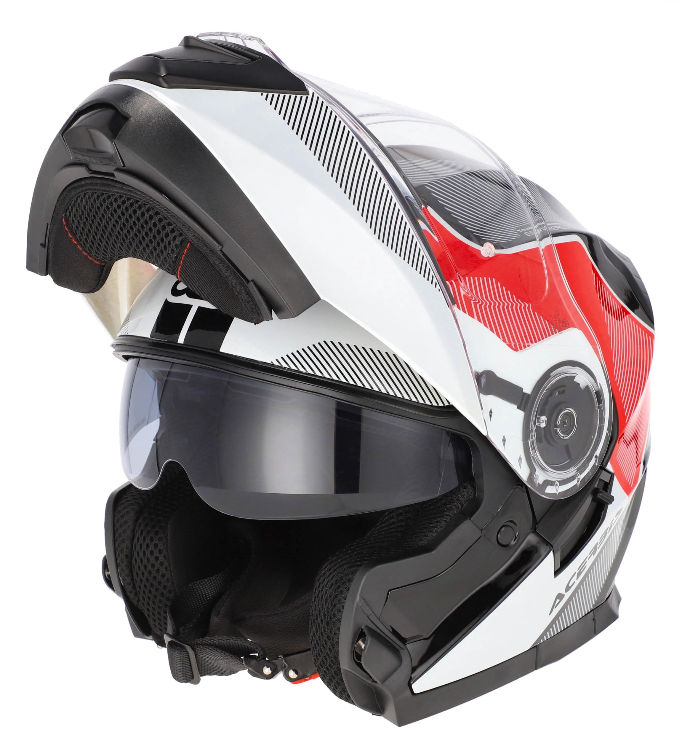Casco Modular SEREL Rojo Negro Talla L 58/59 Sun Visor Homologacion 22.06