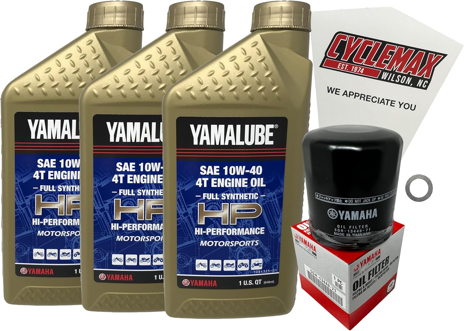 Cyclemax Full Synthetic Oil Change Kit compatible with 2003-2006 Yamaha KODIAK 450
