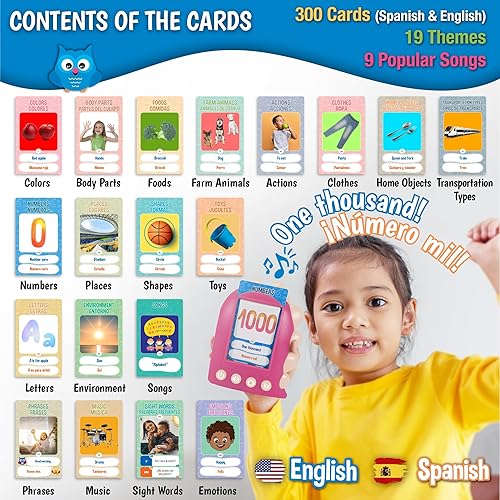 Miniatura 18 de Tarjetas didácticas en español para niños Tarjetas bilingües parlantes con audio Tarjetas de aprendizaje de inglés Juguete interactivo