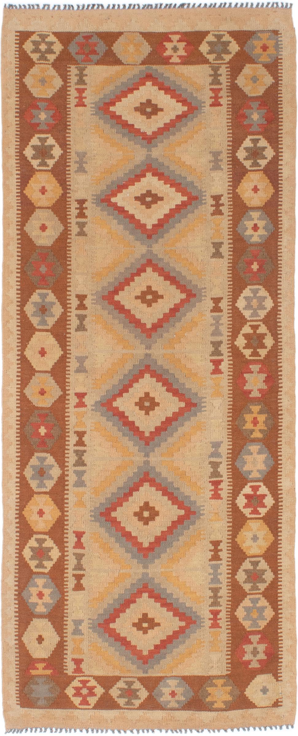 Tapis d'Orient Kilim Afghan en Laine Tissé Main 78x201 l'Âme du Voyage