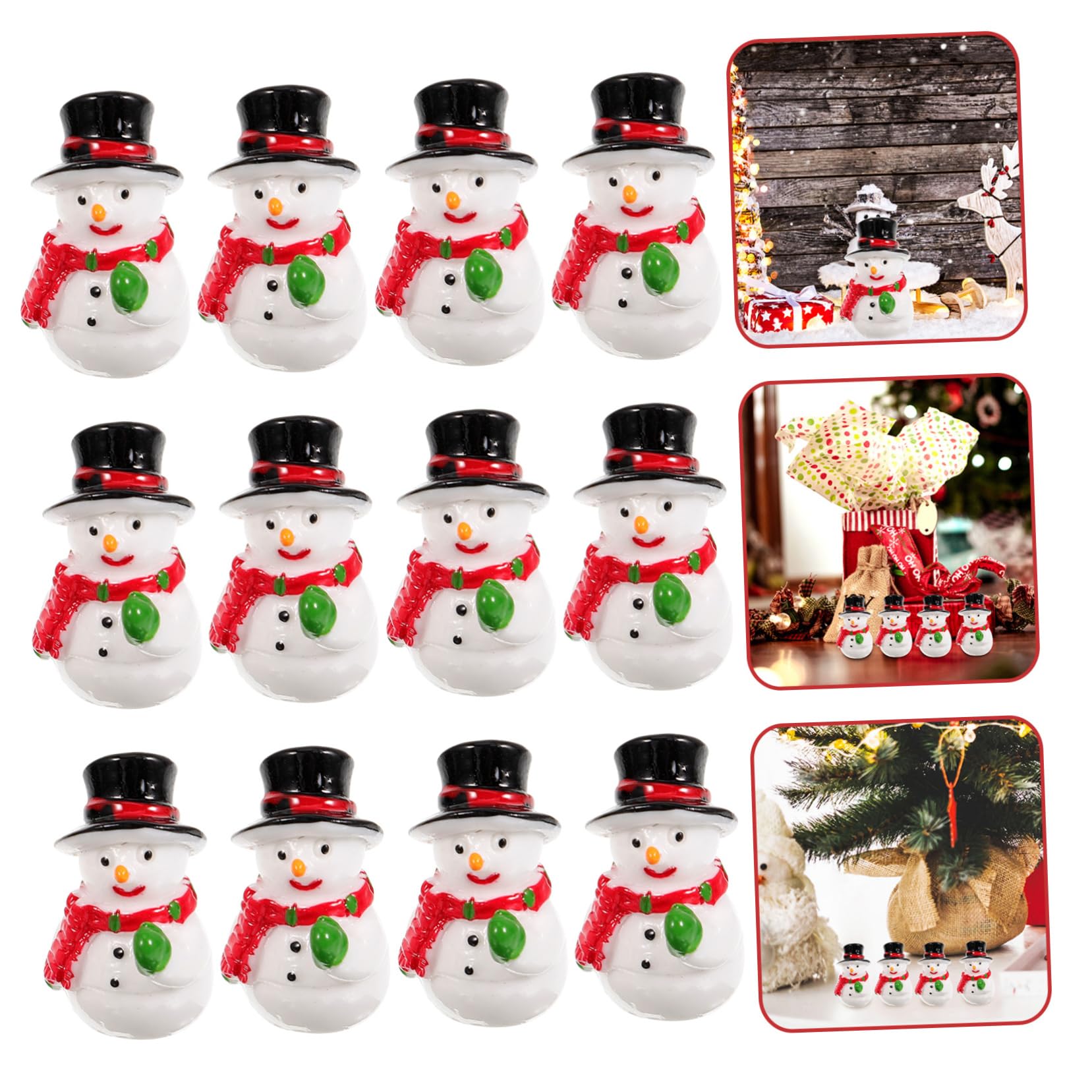 Amosfun 3 Ensembles Boules De Neige en Résine pour Bonhomme De Neige Décorations De Noël Flocons De Neige Décorations De Fête Ornements De Bonhomme De Neige Mini Arbre De 20 pièces * 3