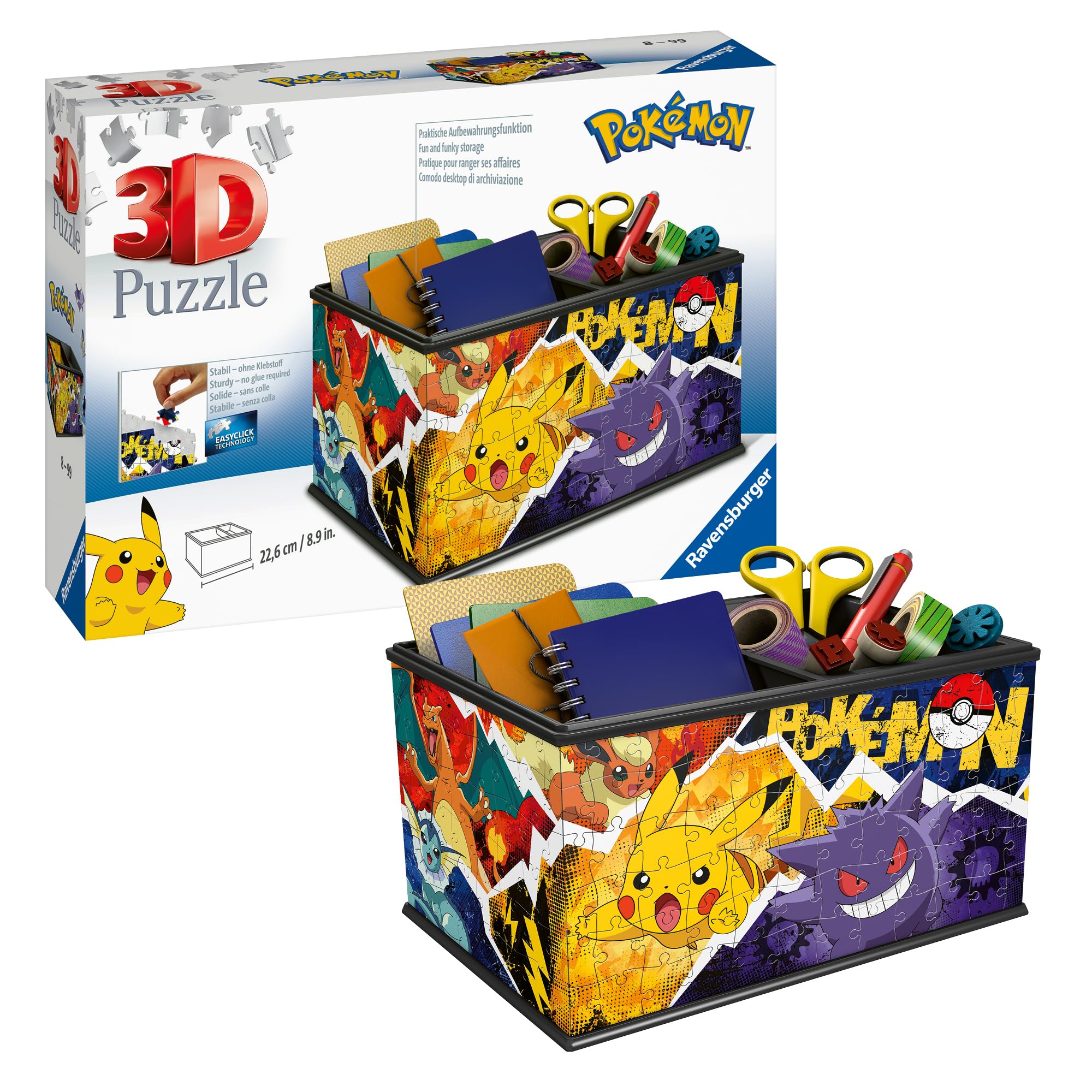 Ravensburger 3D Puzzle 11546 - Aufbewahrungsbox Pokémon - Praktischer Organizer für Pokémon Fans - Geschenkidee für Erwachsene und Kinder ab 8 Jahren