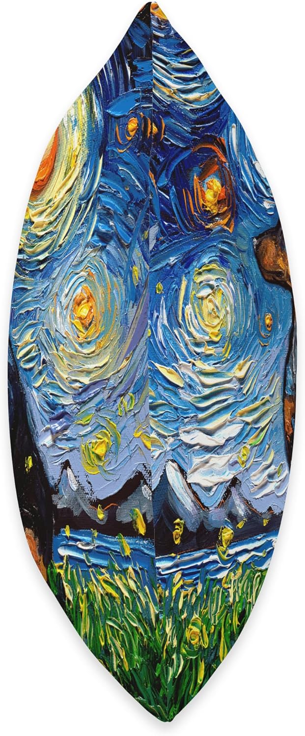 Miniature Pinscher Starry Night Dog Min Pin Art by Aja Throw Pillow