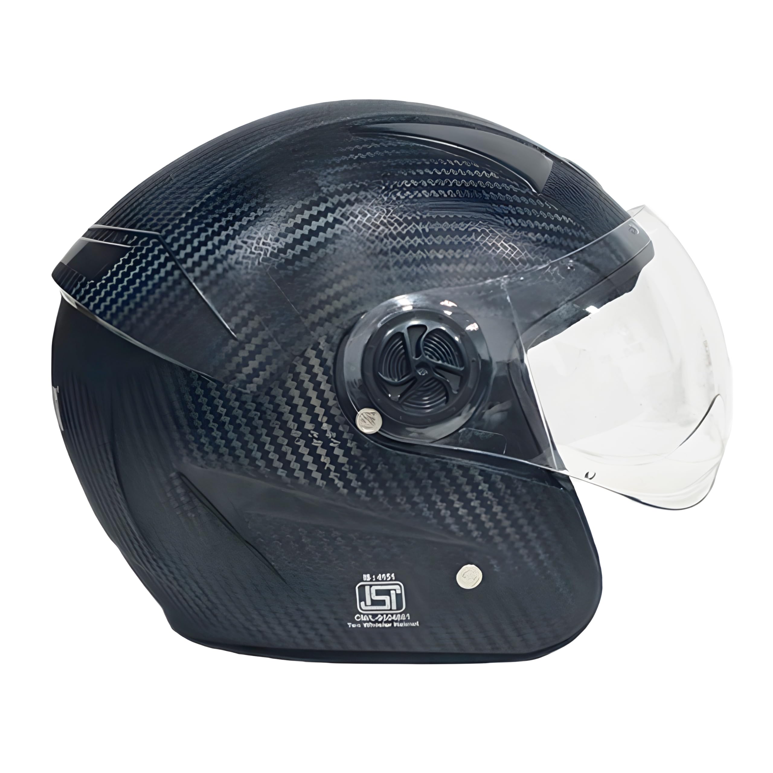 Skylon Thrive ISI Certified Open Face Helmet with Carbon Fibre Textured Matte Finish, Durable Dust & Scratch Resistant Visor , Washable Comfort Padding for Extra Comfort of Men & Women #RIDEBOLD