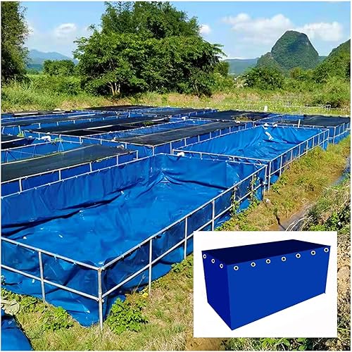 zklaseot Lona impermeable para piscina sobre el suelo, bolsa de plástico multiusos con ojales de aluminio, estanque de peces plegable para piscina,