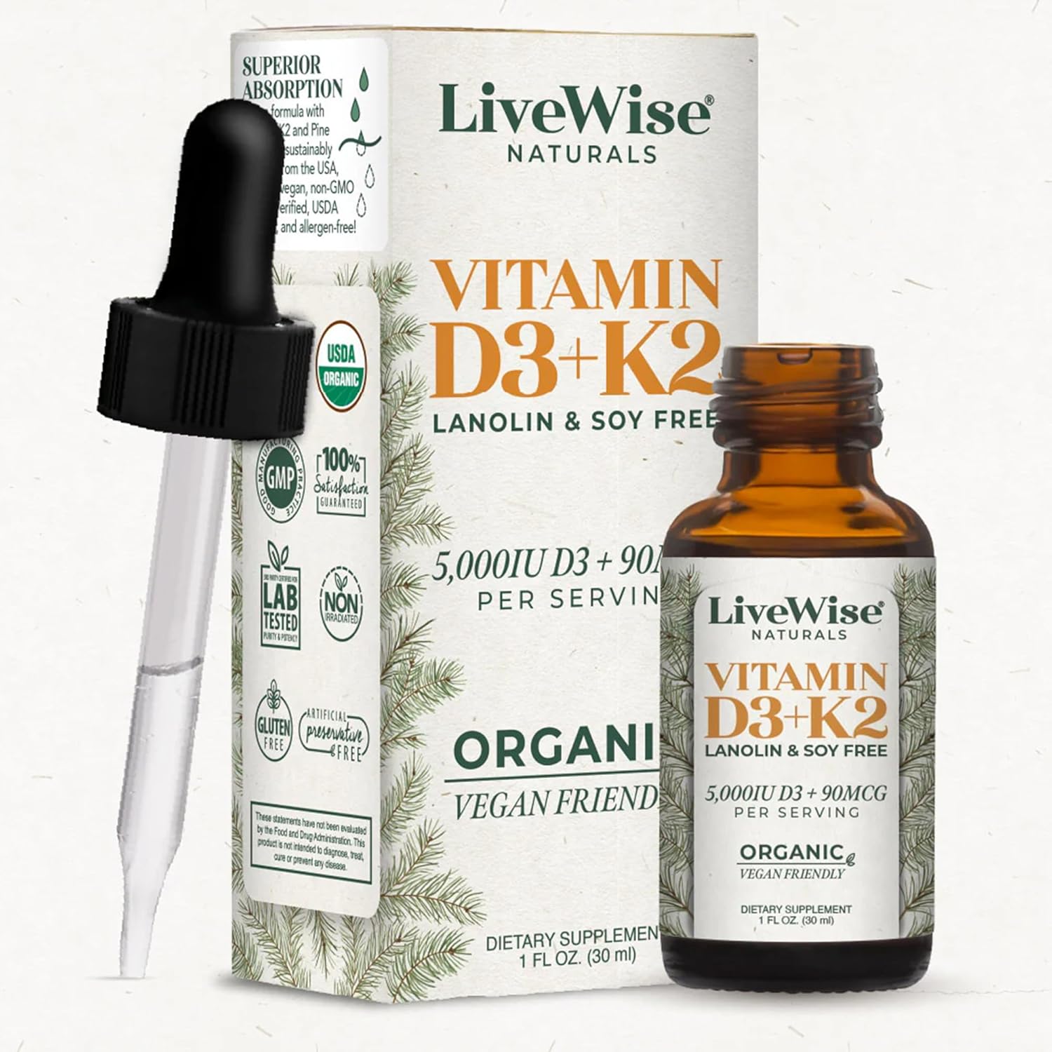 Vitamin D3+K2 Vegan 5000 IU