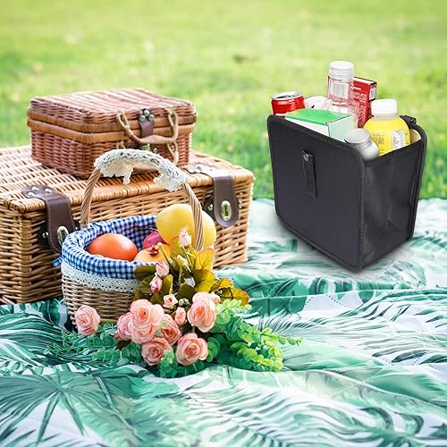 Miniatura 5 de Powertiger - Bote de basura para vehículo colgante impermeable organizador con capacidad de 185galones color negro