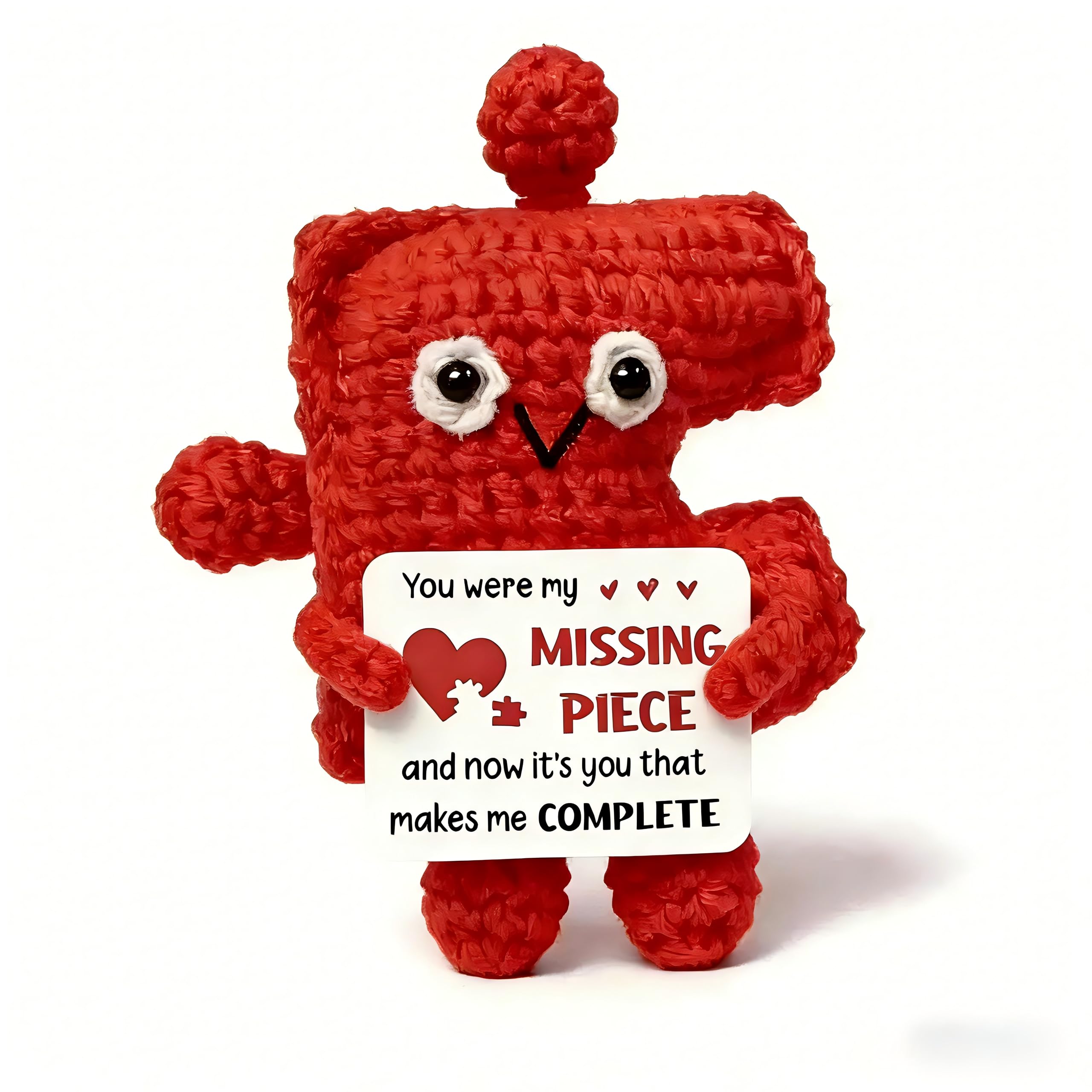 HMJMJC Valentines Day Gifts for Her, Handmade Crochet Puzzle Piece Plush, Cute Romantic I Love You Gifts Anniversary Meaningful Valentines Gifts for Her Girlfriend Wife (Love)