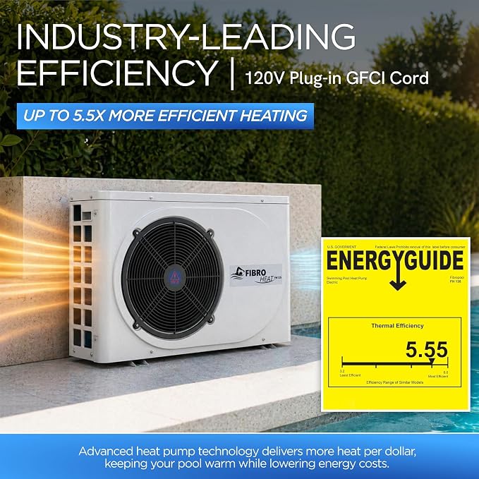 Bomba de calor eléctrica para piscina 35,000 BTU 120V miniatura 6