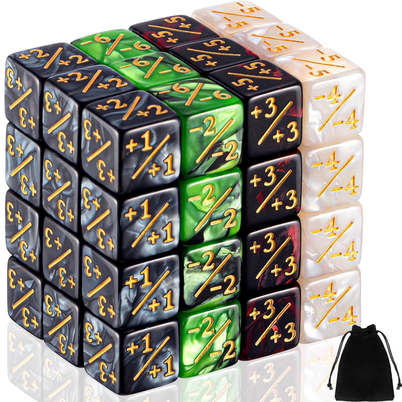 Sumind 48 Pcs Counter Dice Set Compatible with MTG TCG -1/+1 Life Counters
