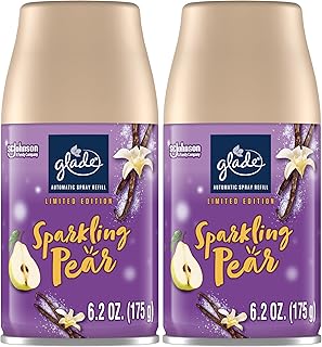 Glade Automatic Spray Refill, Air Freshener for Home and Bathroom, Sparkling Pear, 6.2 Oz, 2 Count