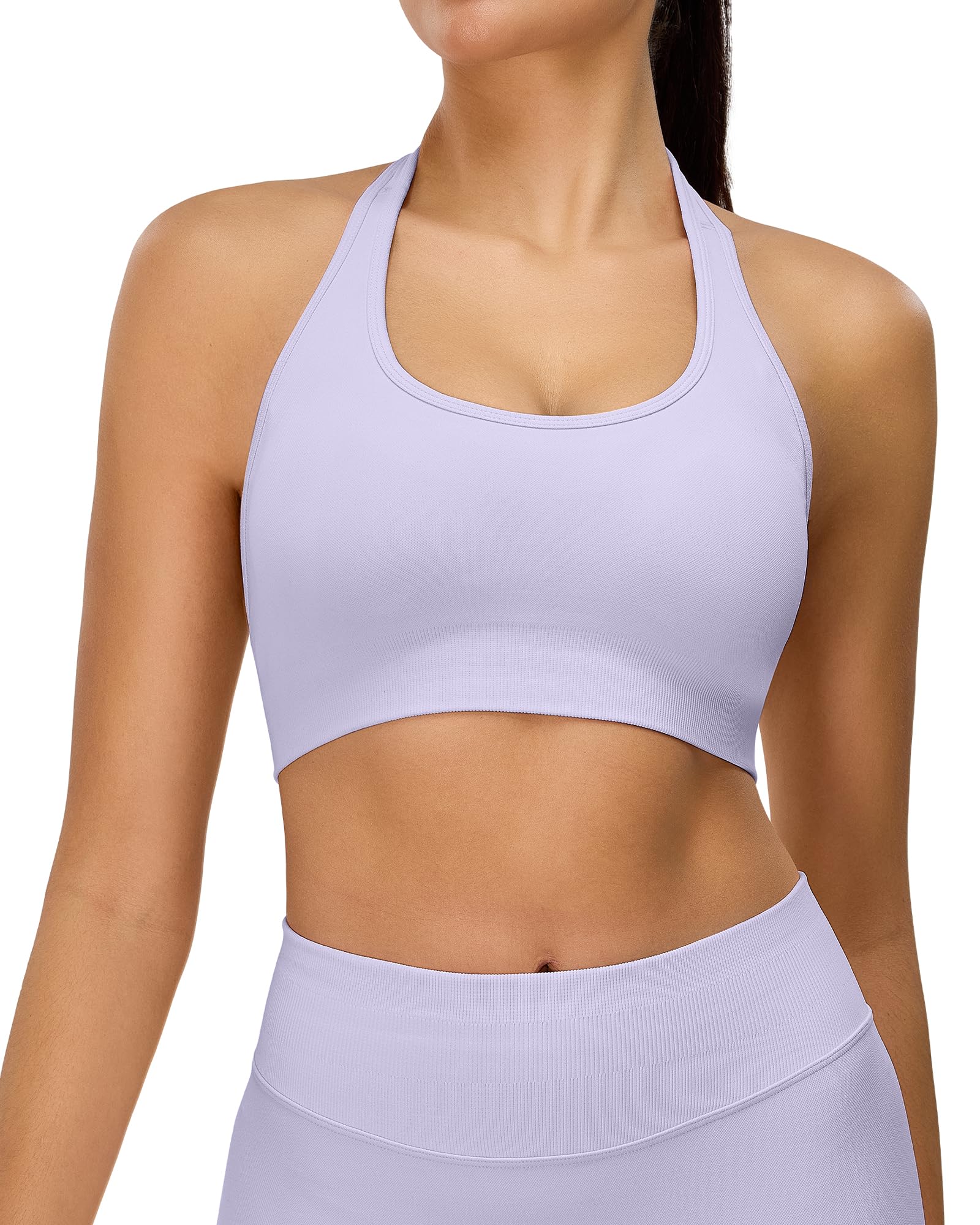 TAYOEA Neckholder BH Damen Starker Halt Push Up Sport Bra Ohne Bügel mit Abnehmbarer Polsterung & Rückenfrei Für Gym Yoga Laufen und Alltag