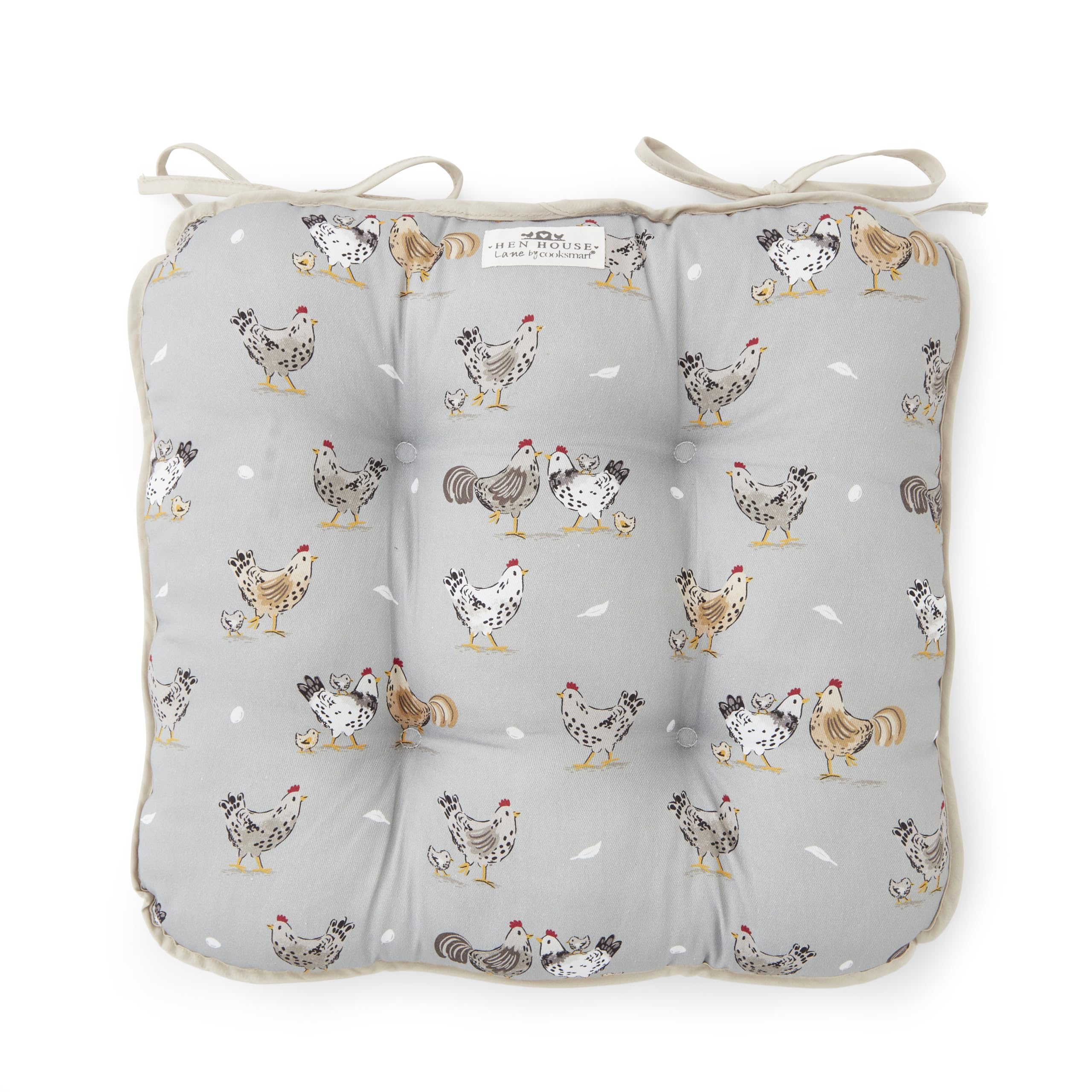 Cooksmart Hen House Lane Cotton Chair Cushion Seat Pad