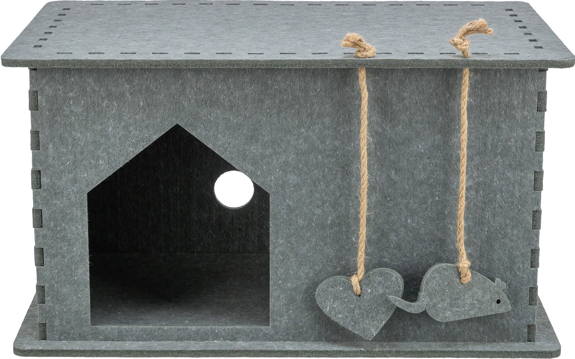 TRIXIE Katzenhöhle Lene, kuschelig & waschbar – 54 x 30 x 35 cm, grau