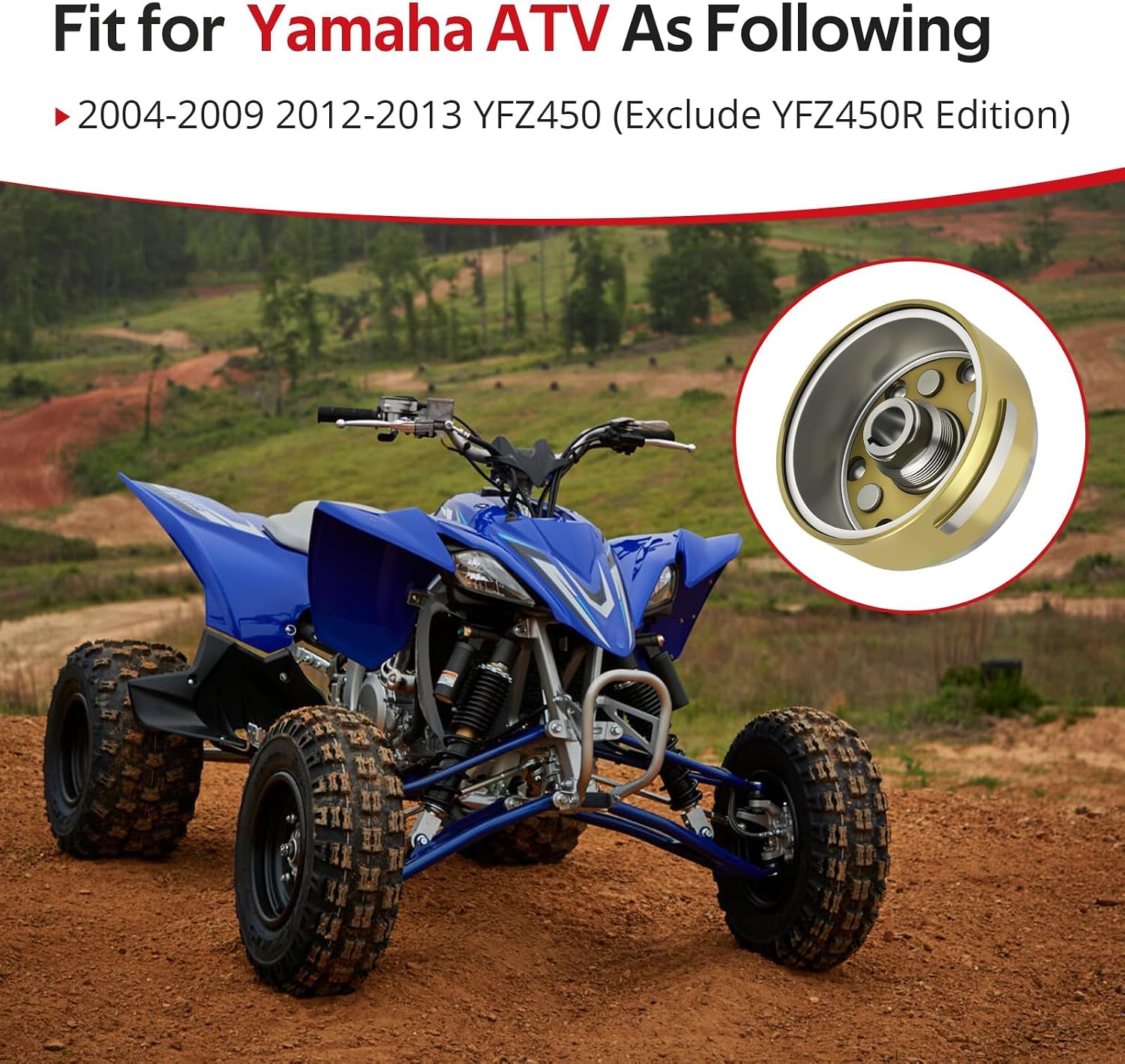 JAVIK Flywheel Rotor for Yamaha YFZ450 2004-2009 2012-2013 O.E.M# 5TG-81450-00-00 5TG-81450-01-00