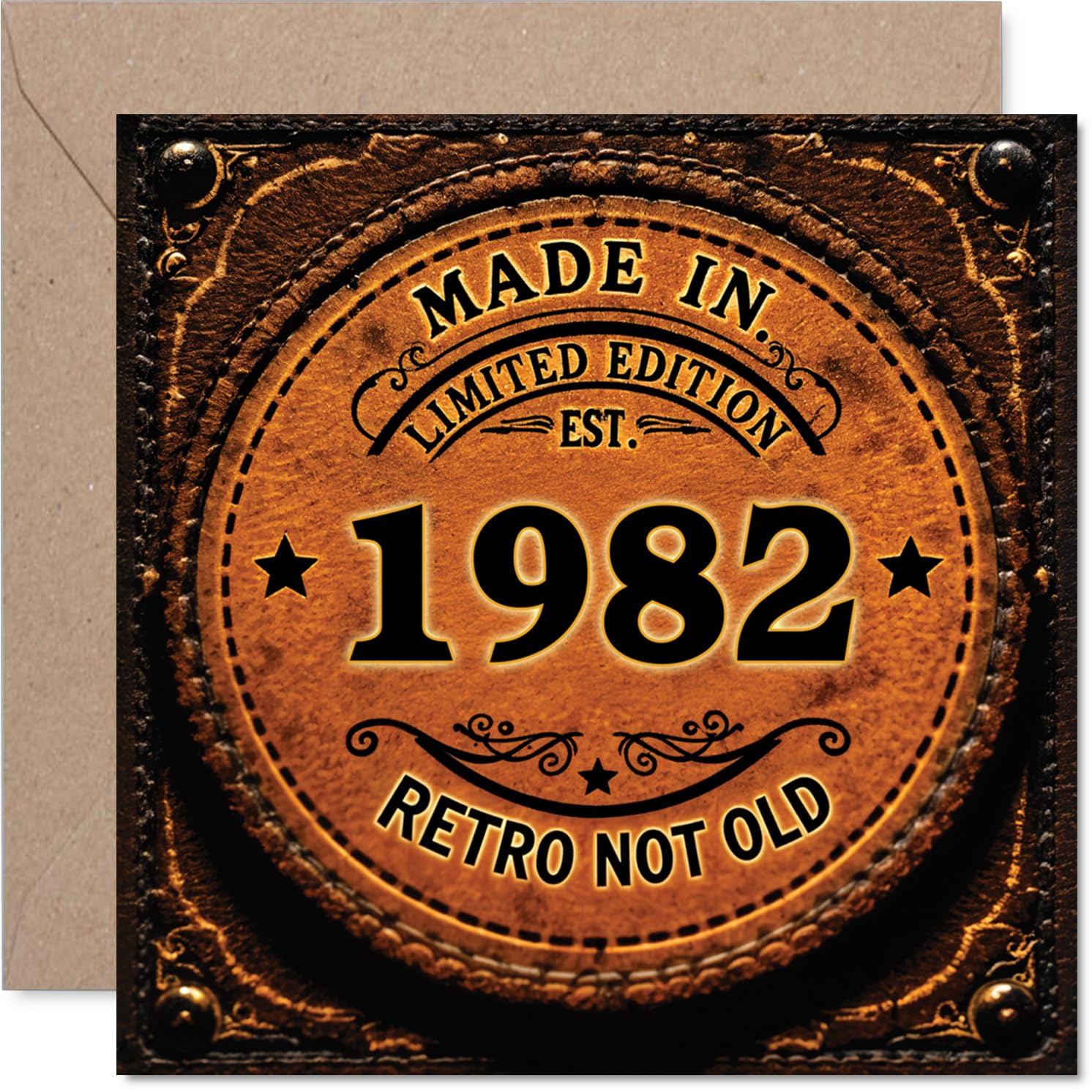 44th Birthday Card for Women Men - Retro Not Old - Happy 44 Birthday Cards for Neighbour Friend Nephew Brother Husband Colleague, 145mm Bday Greeting Cards
