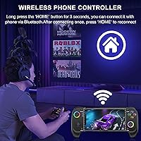 Vista 7 de Wireless Phone Controller for iPhone/Android with Hall Joystick, Moblie Controller for iPhone Support Xbox Game Pass, Steam Link, Call of Duty, Negro