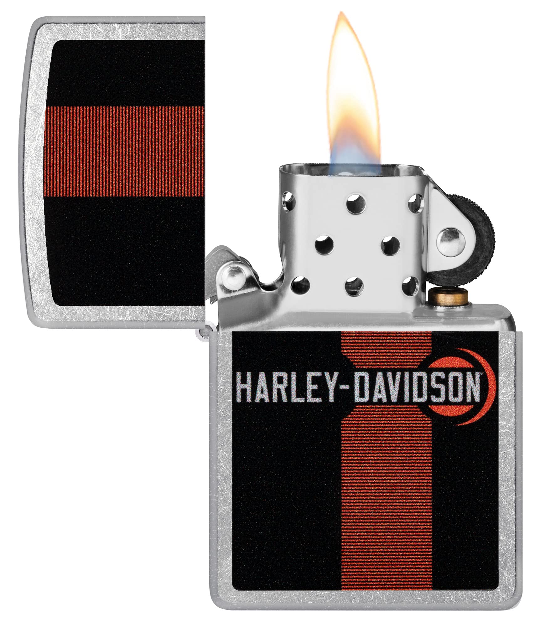 Zippo Harley-Davidson Logo Design Street - Encendedor de bolsillo cromado