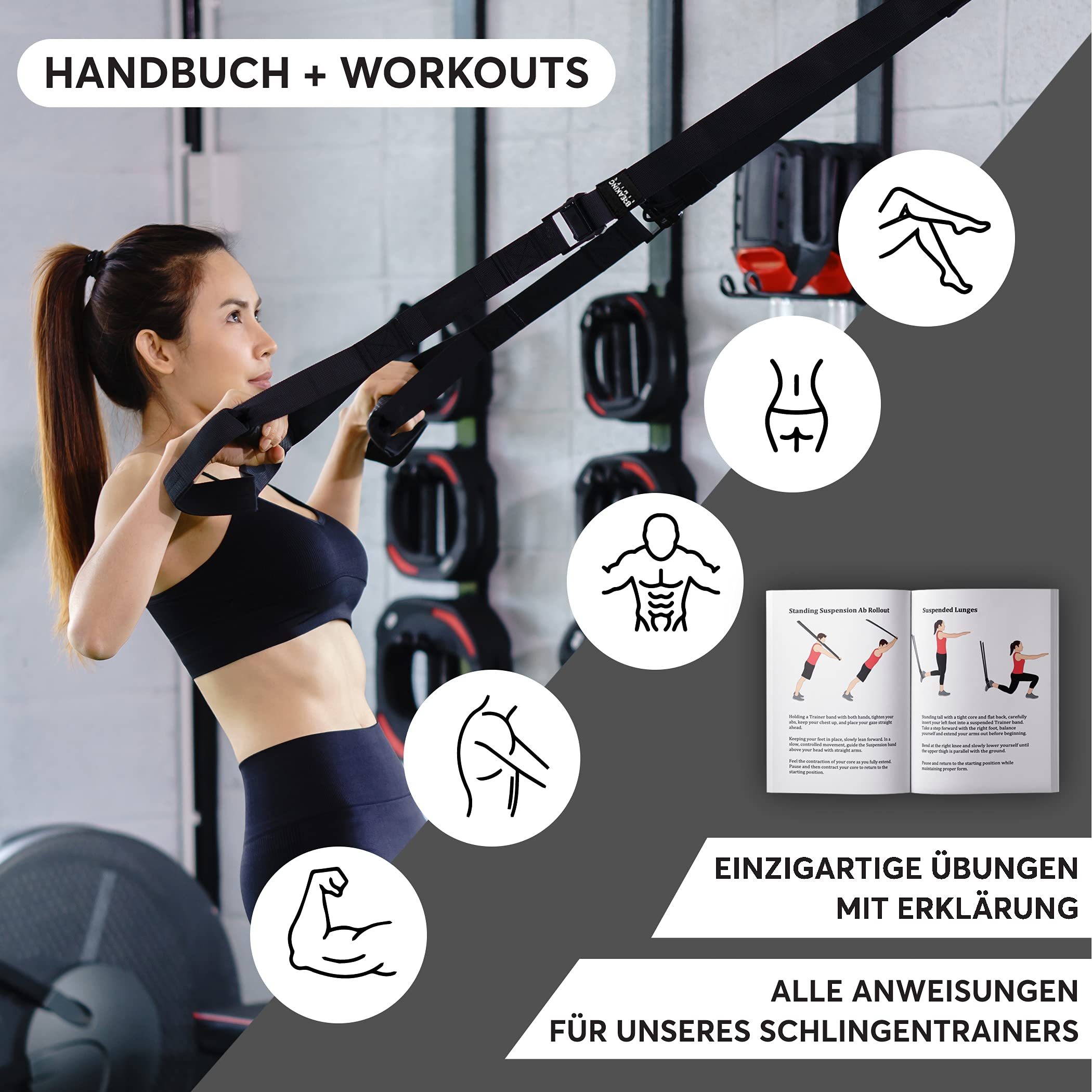 BREAKING LIMITS Sling Trainer - Sling Trainer para casa, jardín, gimnasio y viajes - entrenamiento de fuerza en casa - entrenador de suspensión