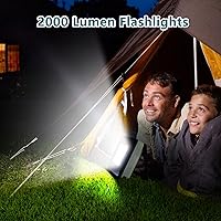 Vista 5 de Luces recargables de mano para tienda de campaña, funciona con pilas, 2400 mAh, 2000 lúmenes, 4 modos de luz, impermeables, ligeras, portátiles
